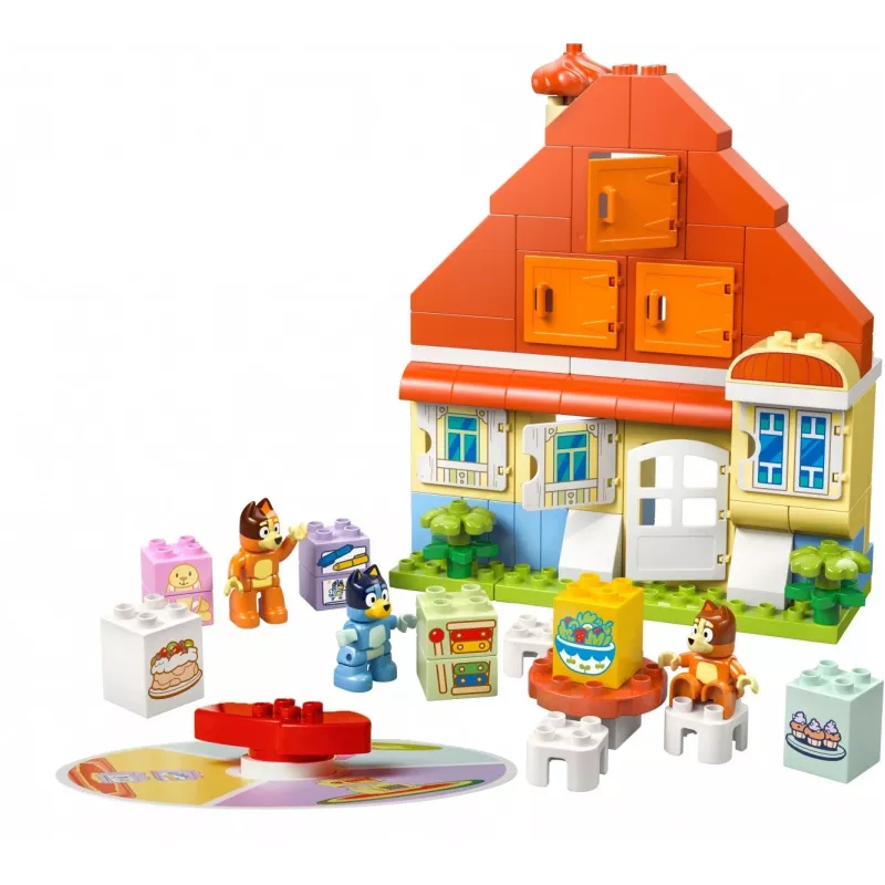 Ehitusmänguasi LEGO Bluey peremaja ja mälumänguga 10459 — 83 tk, 3 minifiguuri, vanus 3+