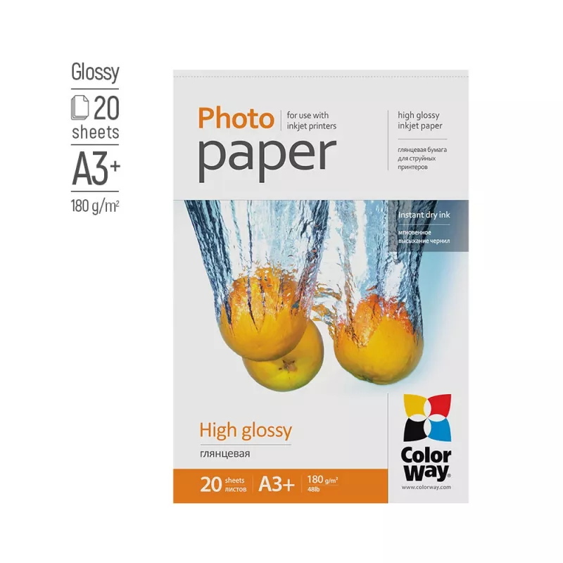 Colorway PG180020A3+ fotopaber A3+ läikiv 180 g/m² tindiprinterile