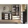 Kummut 2 ust 3 sahtlit top e shop M-MP-K-MAL-2D3S-ANTBIA — antratsiidist raam, valged uksed, 1200×750×400 mm