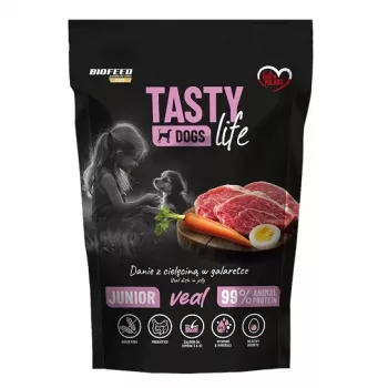 BIOFEED Tasty Dogs Life Junior Vasikaliha - märg koeratoit - 500g