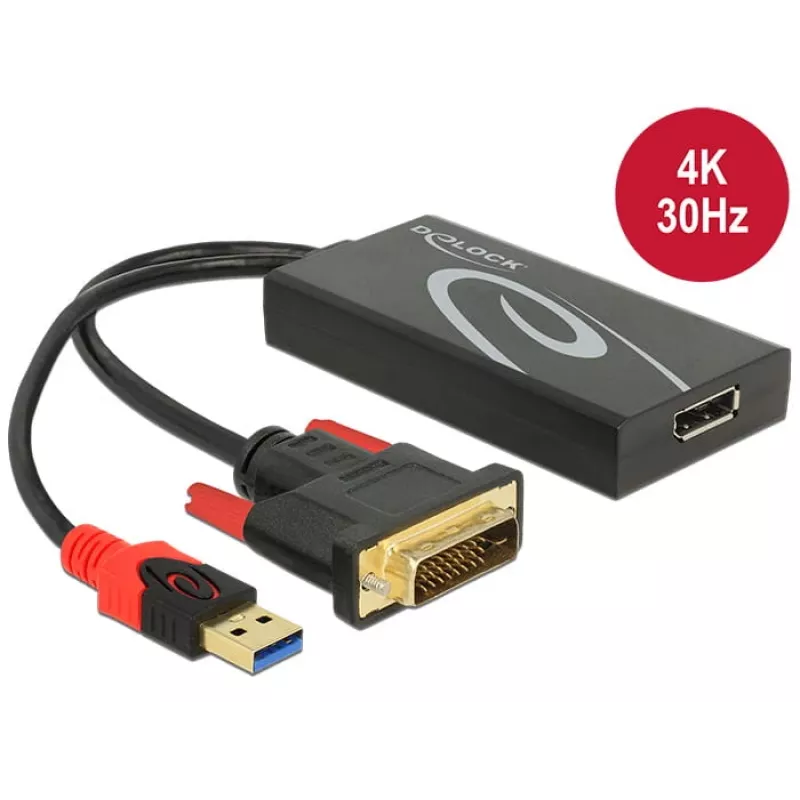 DVI-D 24+1 + USB-A / DisplayPort 20-kontaktiline kaabel DeLOCK 62596