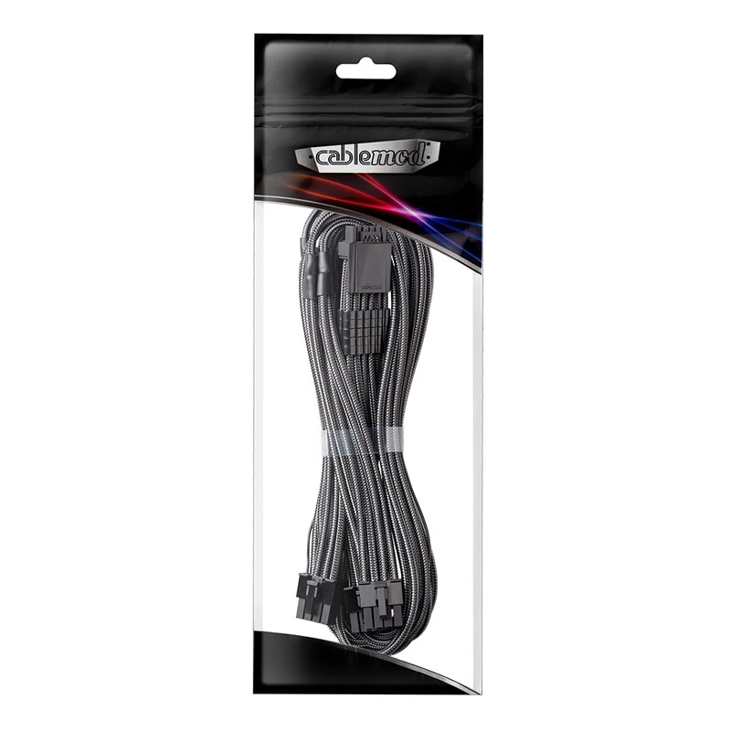 CableMod C-Series Pro ModMesh Sleeved 12VHPWR PCI-e kaabel for Corsair (Carbon, 16-pin to Triple 8-pin, 600mm)