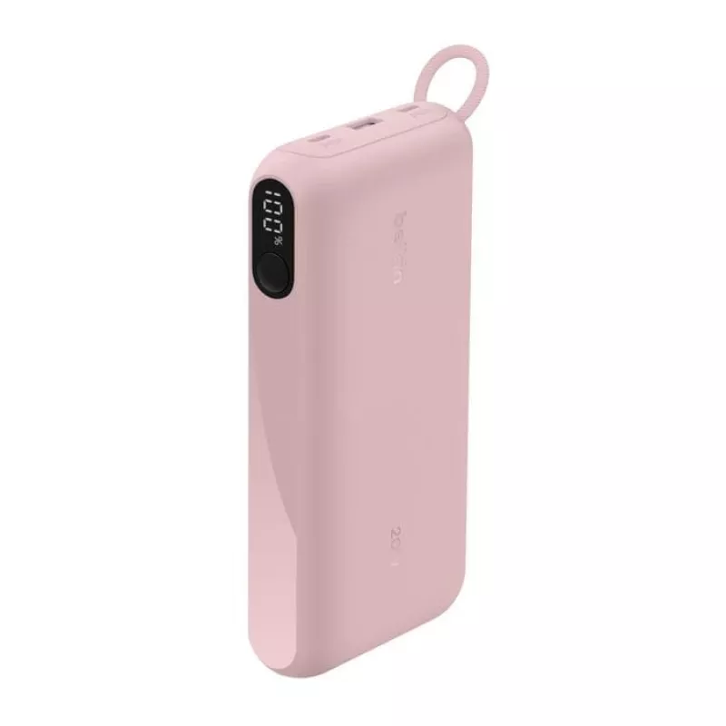 Akupank Belkin BPB028HQPK 20000 mAh — 2× USB-C, 1× USB-A, roosa