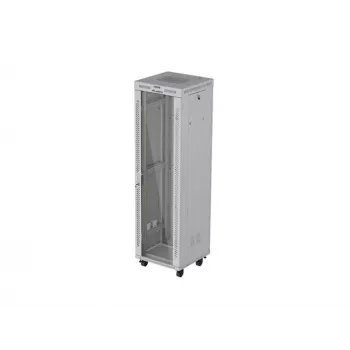 19-tolline 42U LANBERG püstine rack-kapp 600×600 mm hall klaasukse ja LCD-ga (lamepakend)