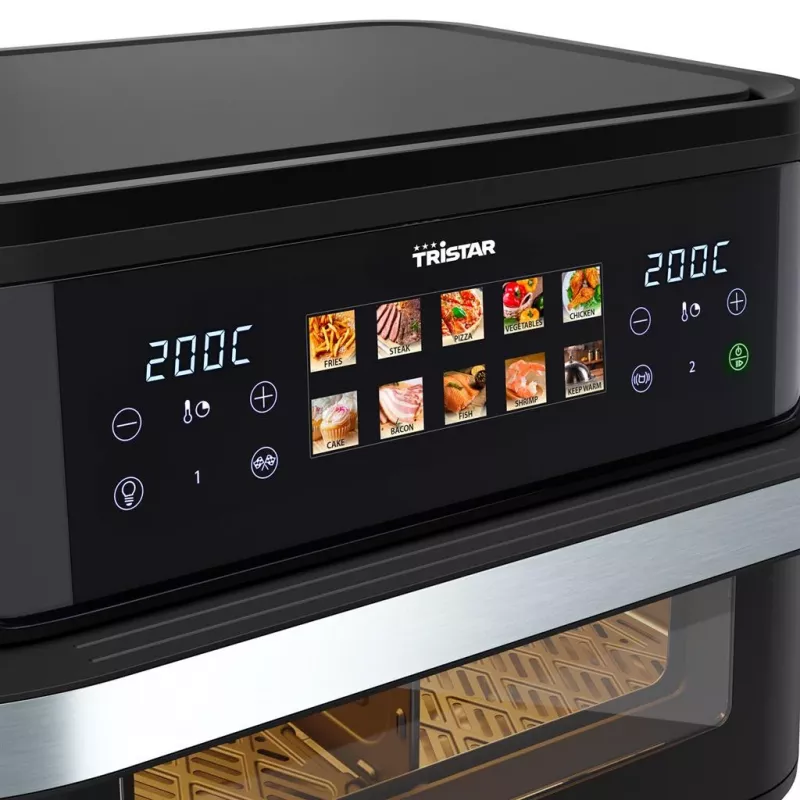 Kuumaõhufritüür Tristar FR-9078 Double 10 L, 2800 W, puutejuhtimine, LCD, must/roostevaba teras