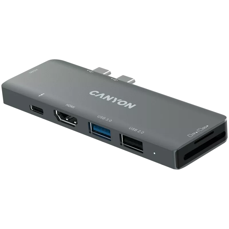 Canyon DS-5 USB 2.0 USB-C hall SD-kaardilugeja 60 Hz