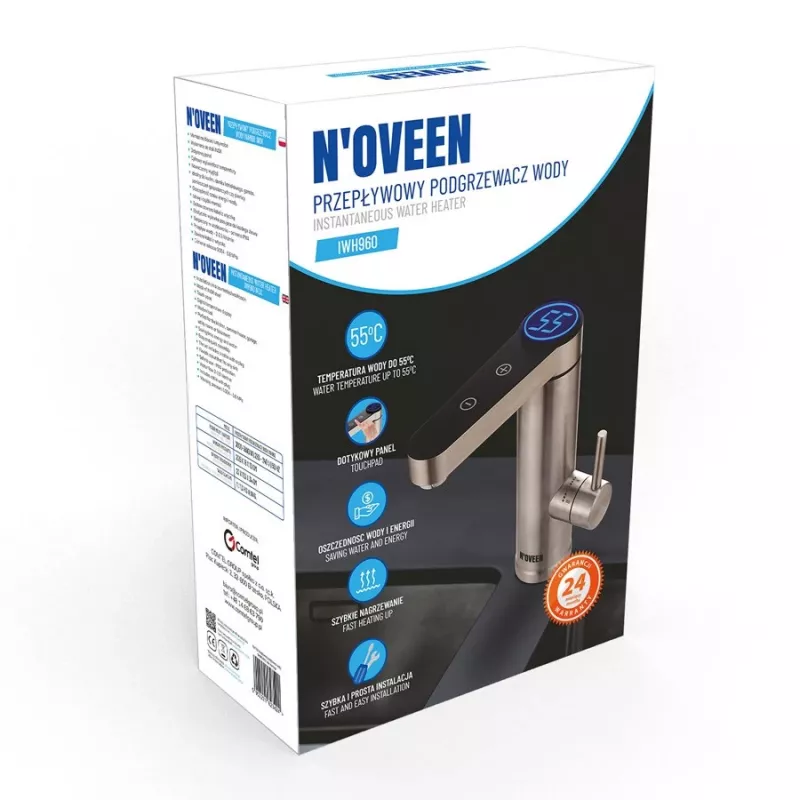 Elektriline veesoojendi NOVEEN IWH960 3000W roostevaba teras, tööpinnale, LED-ekraan, IPX4