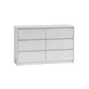 Kummut top e shop K120 BIEL 2X3, 6 sahtlit, valge, 750×400×1200 mm, puitlaastplaat