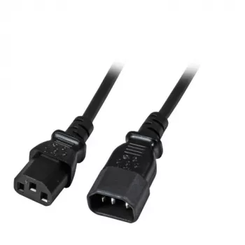 EFB-Elektronik IEC toite pikenduskaabel C14 180° - C13 180°, must, 1,0 m, 3 x 0,75 mm² Tootja: EFB Elektronik (EK503.1)