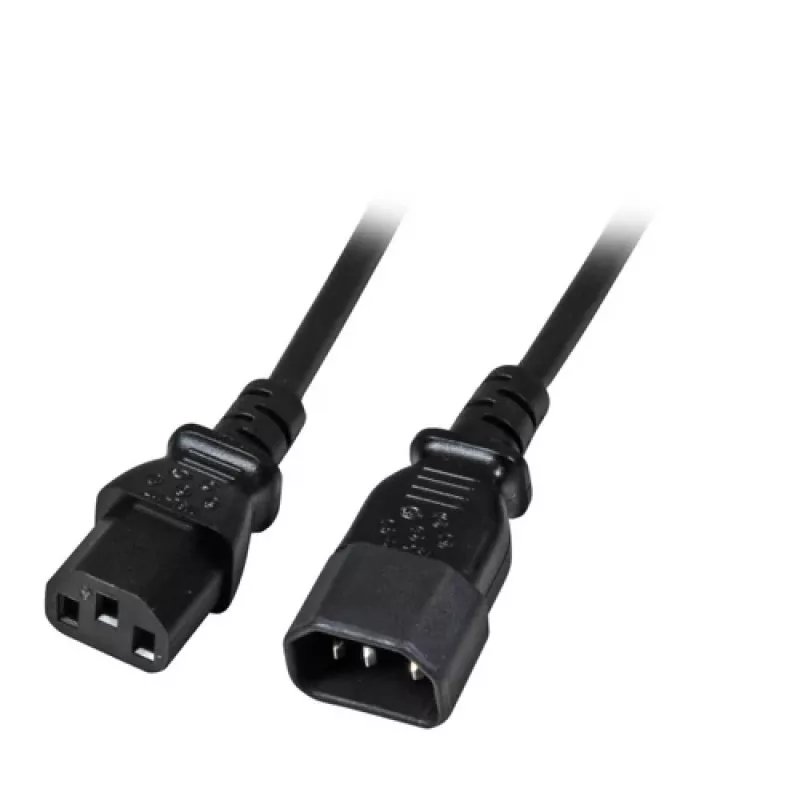 EFB-Elektronik IEC toite pikenduskaabel C14 180° - C13 180°, must, 1,0 m, 3 x 0,75 mm² Tootja: EFB Elektronik (EK503.1)