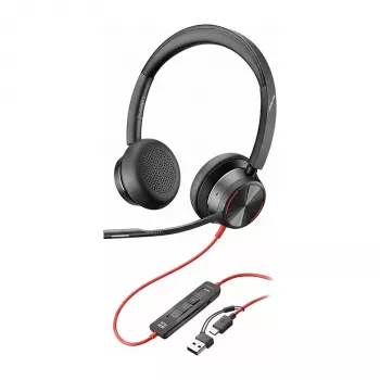 HP Poly Mustwire 8225-M USB-C Stereo Peakomplekt, ANC, Teams-sertifitseeritud (Hulgipakend) (C92SCA6)
