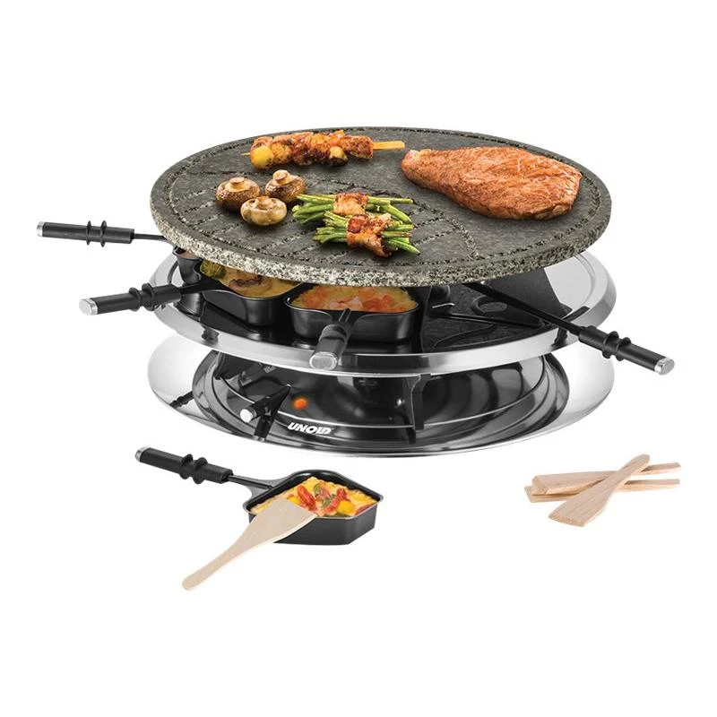 Unold 48726 raclette grill 8 inimesele 1300 W Must, roostevaba teras