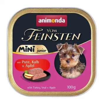 Märg koeratoit animonda Vom Feinsten Mini Junior — kalkun ja vasikaliha õunaga, 100 g