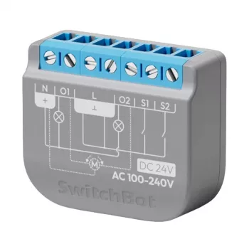 Relee SwitchBot Relay Switch 2PM kahe kanaliga W5502320 – nutikas kahe kanaliga relee