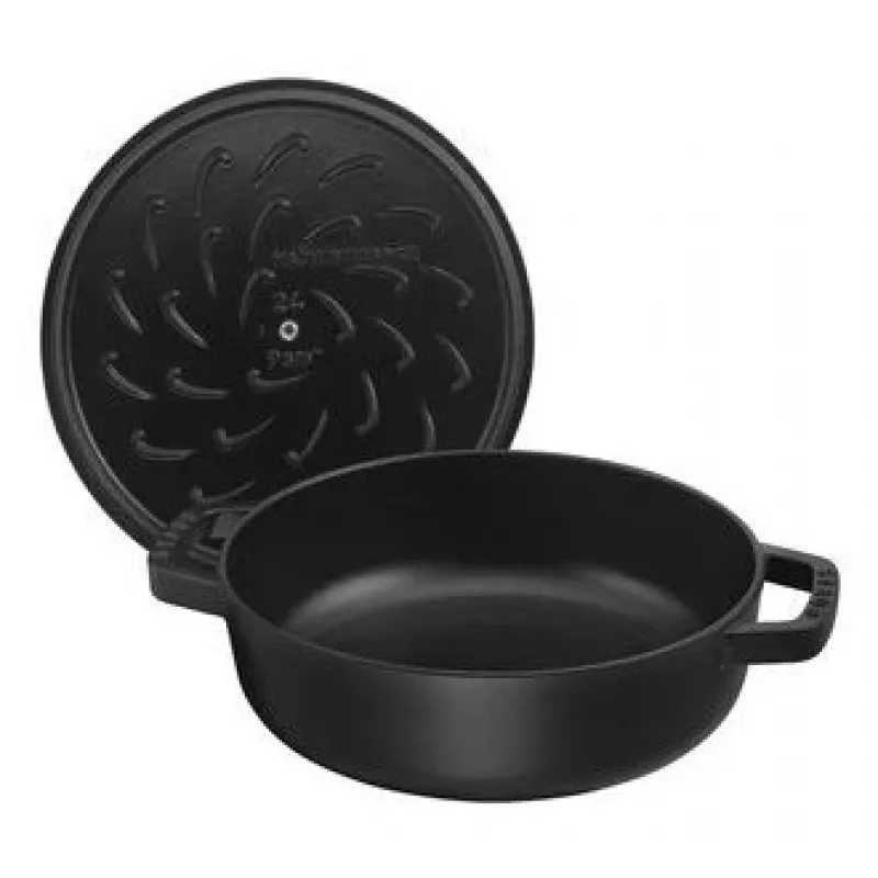 Saute Pan ZWILLING STAUB BRAISERS Ümmargune 28 cm, must, põhja Ø 22,2 cm