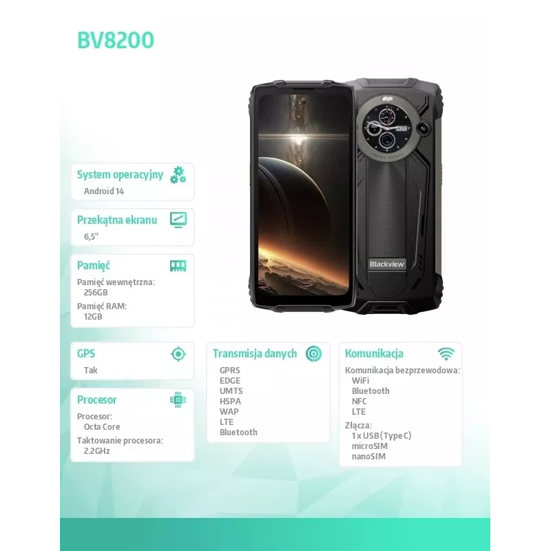 Nutitelefon BV8200 12/256GB must