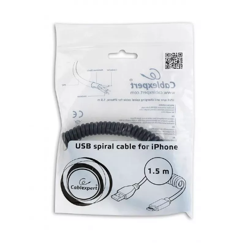 Lightning-kaabel Gembird CC-LMAM-1.5M — 1,5 m, Lightning USB-A-le, must