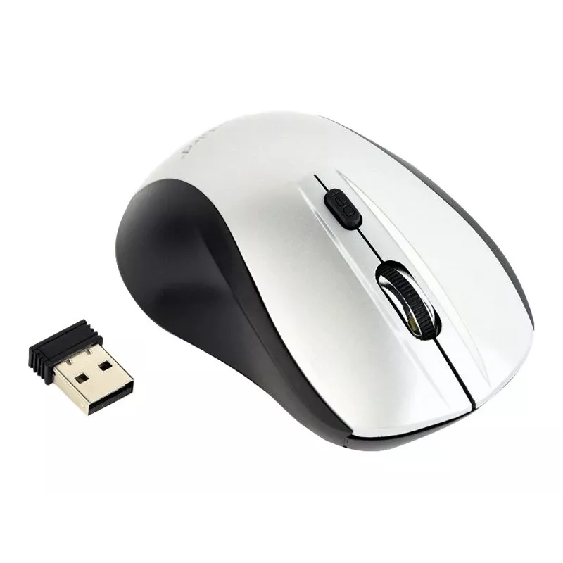 Juhtmevaba optiline hiir Gembird MUSW-4B-02-BS, RF, mõlemakäeline, 1600 DPI, 4 nuppu, hõbe/must
