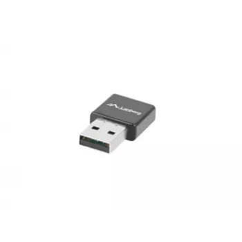 USB-juhtmevaba võrguadapter LANBERG NC-0300-WI, 2x sisemist antenni 2 dBi, USB 2.0, kuni 2400 Mbit/s, must