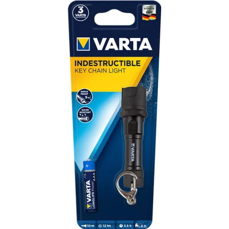 Võtmehoidja taskulamp Varta 16701 101 421 Must LED Põrutuskindel IPX4