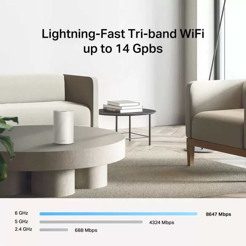 Juhtmevaba võrksüsteemi ruuter TP‑LINK Deco BE68 (3‑tk komplekt) Wi‑Fi 7 võrgukomplekt