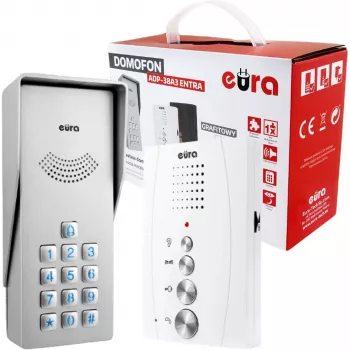 Juhtmega intercom Eura ADP-38A3 ENTRA valge — 2-juhtmeline ühendus