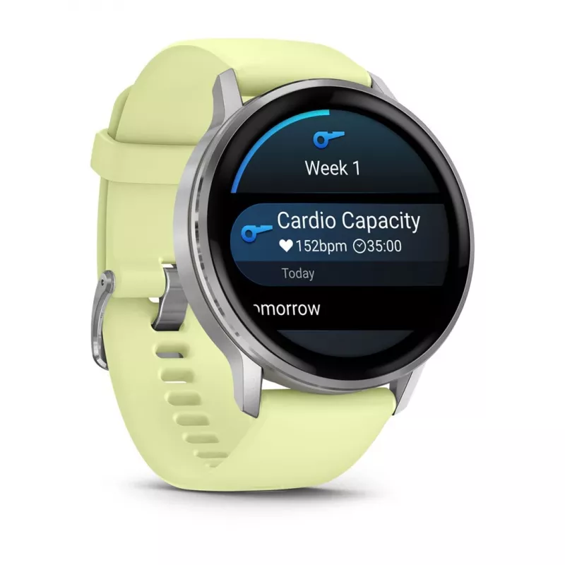 Garmin Venu 010-03014-02 nutikell / spordikell 3.56 cm (1.4) AMOLED 45 mm Digitaalne 454 x 454 pikslit Puuteekraan Hõbedane Wi-Fi GPS (satelliit)