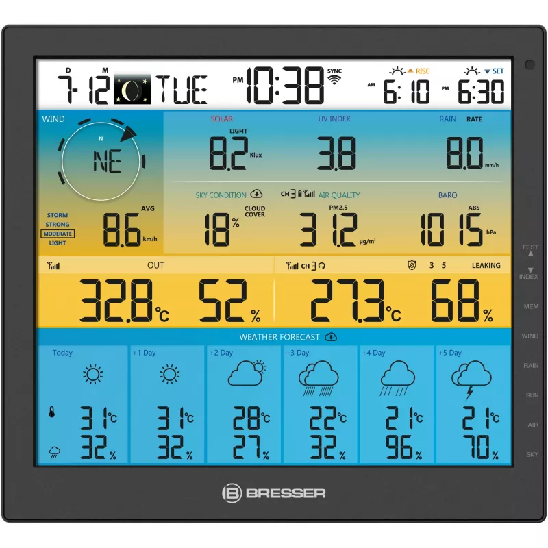 Digitaalne ilmajaam Bresser Optics 7003220 Must LCD Wi-Fi