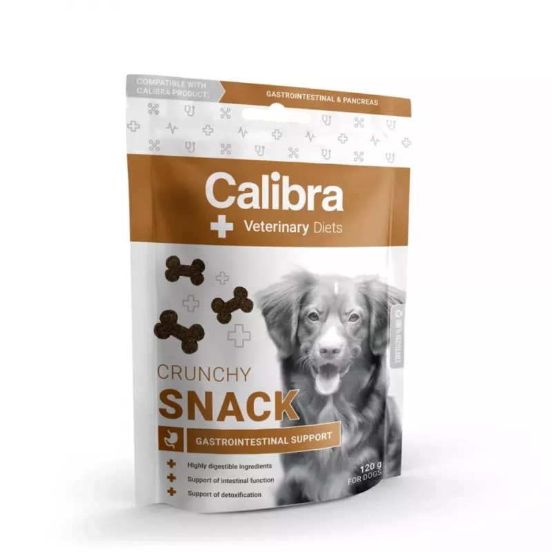 Koera maius Calibra Veterinary Diets Crunchy Snack Gastrointestinal 120 g — funktsionaalne, teraviljavaba, kala maitsega