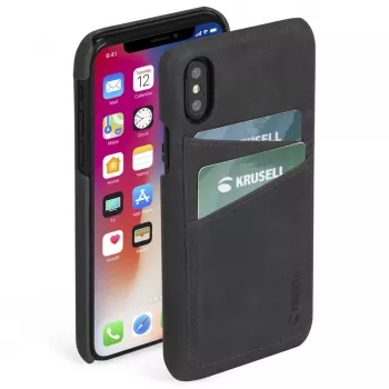 Krusell Sunne 2 kaardikate iPhone XS Max jaoks, must