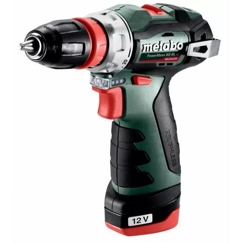 Püstolkäepidemega puur Metabo PowerMaxx BS BL Q, 12V, 2Ah, 1500 p/min, 900g