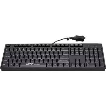 Juhtmega USB-klaviatuur GETT GCQ CleanType Easy Basic — 105 klahvi, veekindel, antimikroobne