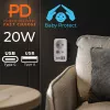 Jagaja MACLEAN MCE249 F/W — 2 voolupesa (16 A + 6 A) ja 4 USB-porti (2× A, 2× C PD 20 W)