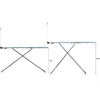 Täissuuruses triikimislaud Vileda 163316 — 1200x380 mm laud, reguleeritav 75–96 cm, roostevabast terasest jalad, triikrauahoidik
