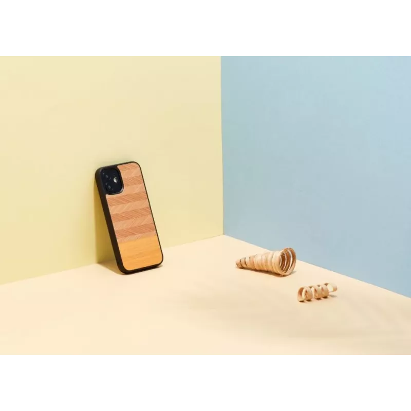 Man and Wood telefoniümbris iPhone 12 mini jaoks, herringbone arancia must