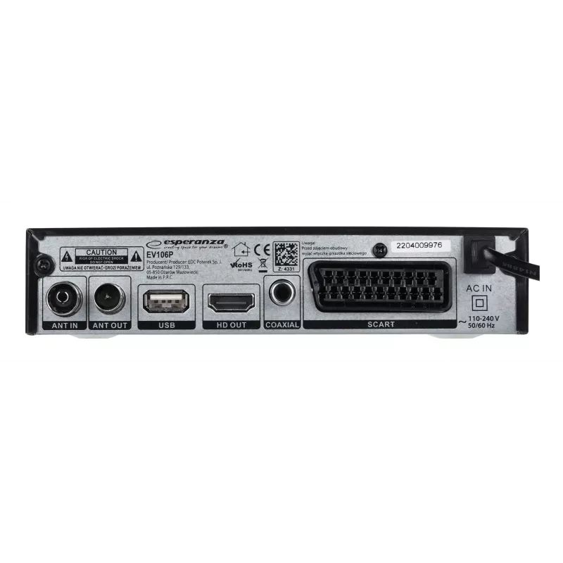 Dekoder Tuner TV DVB-T2 Hevc H.265 kaabel HDMI