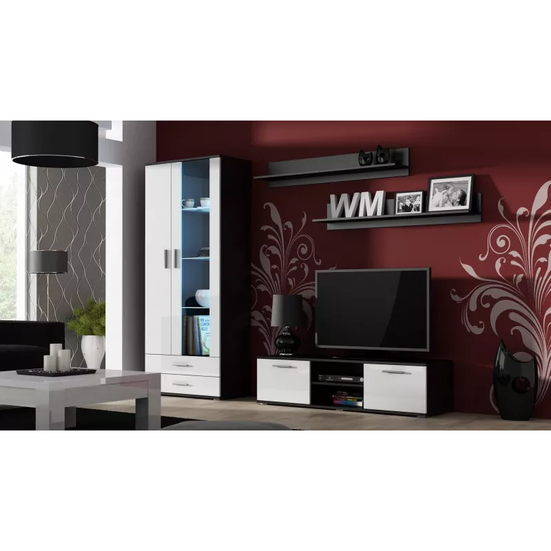 Cama TV-alus SOHO 140 must/valge läikiv