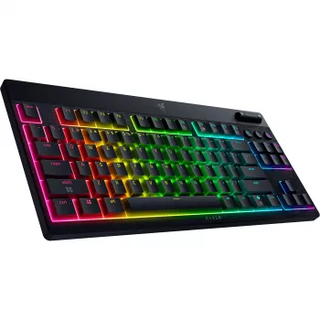 MustWidow V4 Low-Profile TKL HyperSpeed, mänguklaviatuur must, DE-paigutus, Razer Low-Profile oranž