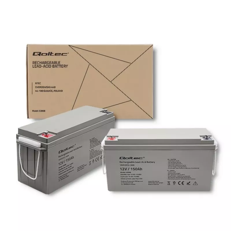 Qoltec 53068 AGM aku | 12V | 150Ah | max. 2250A