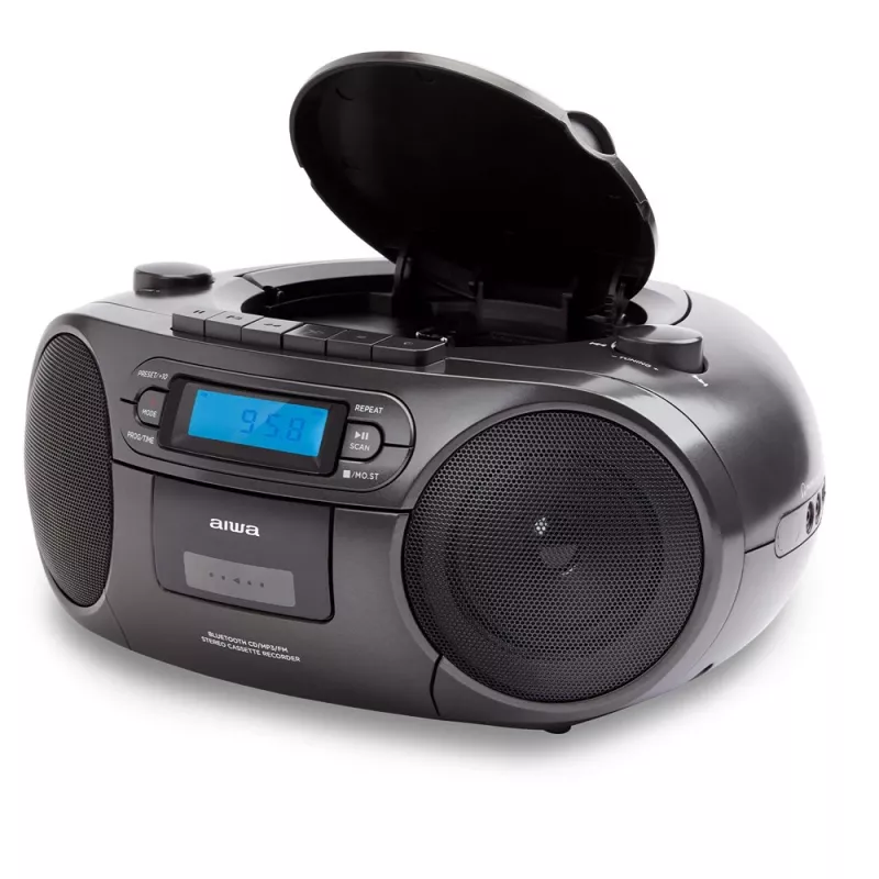 Kantav stereosüsteem Aiwa BBTC-550BK Digital 6 W FM PLL Must