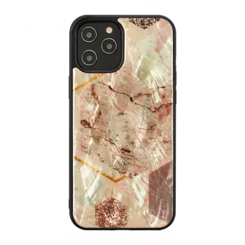 Kaitsev telefoniümbris iKins Apple iPhone 12 / 12 Pro jaoks – roosa marmorist disain