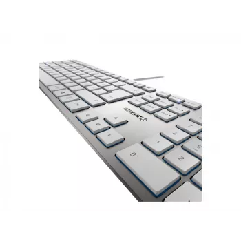 Klaviatuur CHERRY KC 6000 õhuke Universaalne USB QWERTZ Saksa Hõbedane