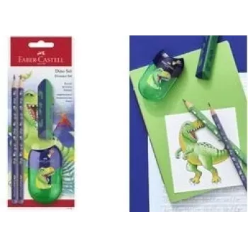 Kirjutuskomplekt Faber-Castell Dino roheline 111519 — Faber-Castelli kirjutuskomplekt Dino roheline