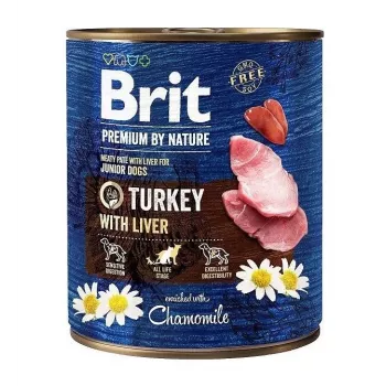 Märg koeratoit Brit Premium by Nature Junior Turkey with Liver 800 g – täisväärtuslik toit kutsikatele, teraviljavaba, 78% niiskust