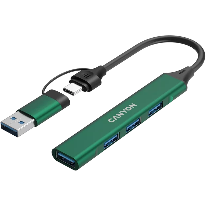 CANYON jaotur DS-02 4in1 USB-A/C Roheline