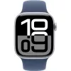 APPLE Watch Series 10 GPS 42mm hõbedane alumiiniumkorpus Denim spordirihmaga - S/M
