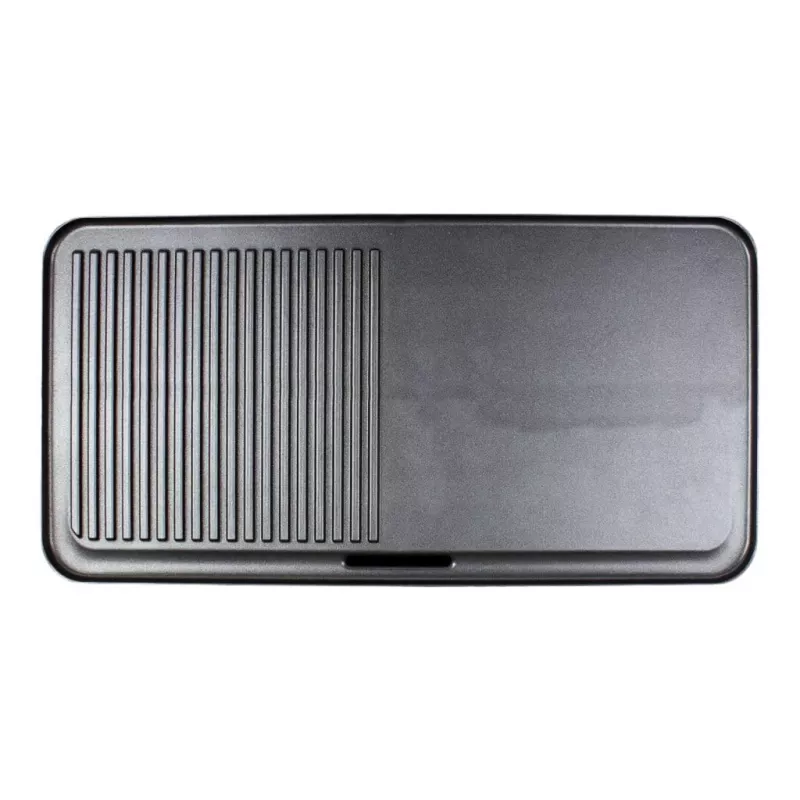 Elektriline lauagrill Rommelsbacher BBQ 2003 — 1900 W, 50×25 cm, sooneline + Teppanyaki, reguleeritav termostaat, hõbedane/must