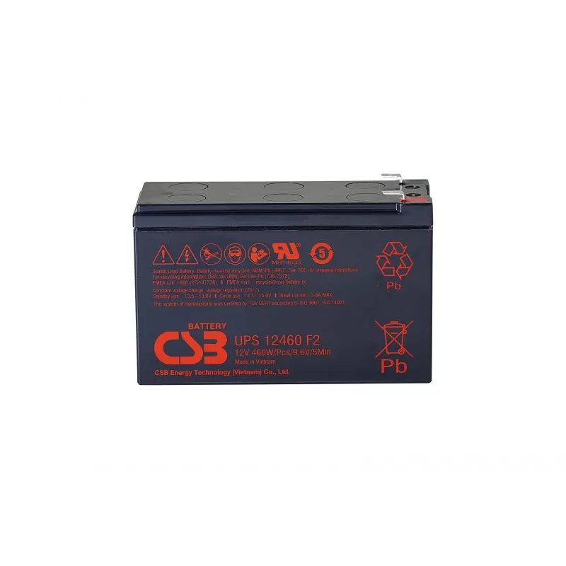 CSB Battery Aku 12V, 9Ah, AGM | UPS12460F2 | 460 W