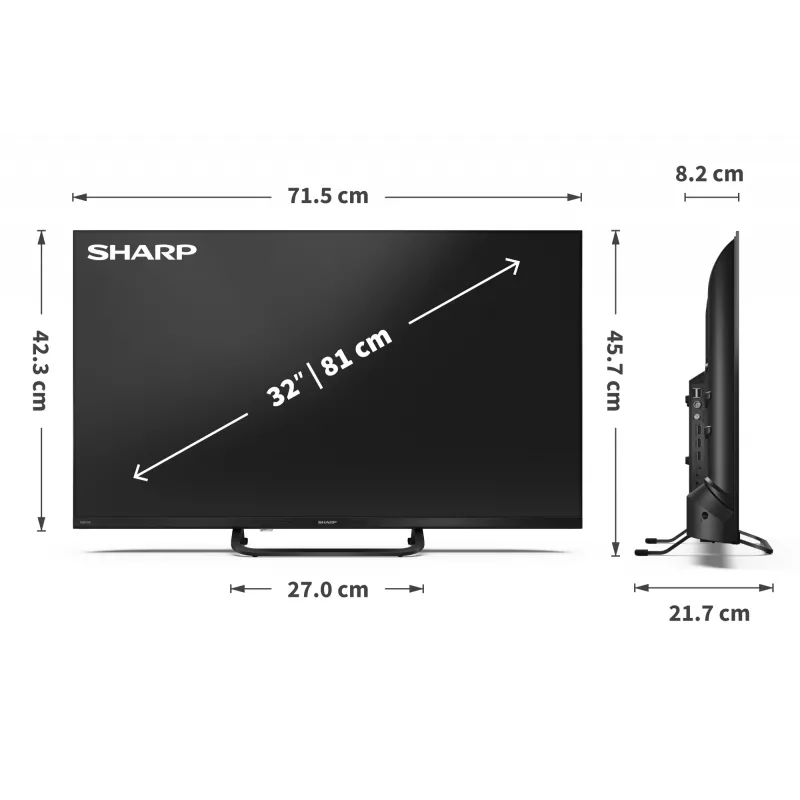 Sharp 32HF3865E 32-tolline nutiteleviisor Google TV-ga