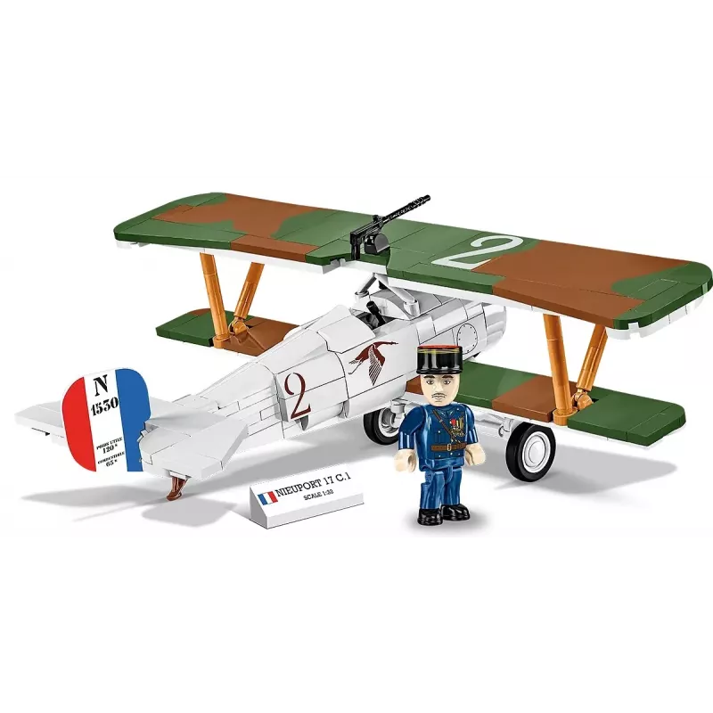 Ehituskomplekt Cobi Blocks Nieuport 17 C.1 277 tk — mudellennuki komplekt, kogutav klotsikomplekt